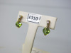 Pair of 9ct Gold, Green Stone & Diamond Earrings. RRP &pound;310. NOTE: 1 x earring broken, requires repair. - 2