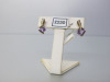 Pair of 9ct Gold, Square Amethyst & Diamond Earrings. RRP &pound;230.