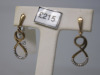 Pair of 9ct Gold, Infinity Earrings with Diamond Chips. RRP &pound;215. - 2