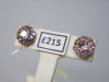 Pair of 9ct Gold, Amethyst & Pink Tourmaline Earrings. RRP &pound;215. - 2