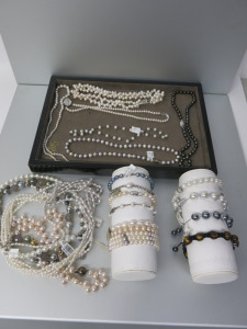 22 x Assorted Silver & Pearl Necklaces & Bracelets to Include: 11 x Necklaces & 11 x Bracelets with Various Fresh Water Pearls & Faux Pearls (As Viewed). Total Approx RRP &pound;2415.