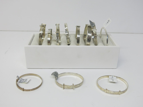 11 x Silver Baby's Bangles. Total RRP &pound;450 (As Viewed).