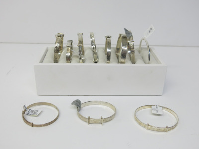 11 x Silver Baby's Bangles. Total RRP &pound;450 (As Viewed).