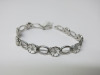 Silver & White 7" Flower Bracelet Set with 8 x Diamonds. RRP &pound;540.