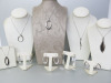 LOT REMOVED DUE TO ROT CLAIM' Silver Necklace & Earrings to Include: 4 x Matching Sets & 1 Separate Silver Necklace.
