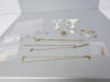 Assorted 9ct Gold Jewellery to Include: Hair Pin, Tie Pin, 3 x Chains, Earrings & Other (As Viewed). Total Weight Including Stones Etc 14g.