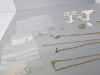 Assorted 9ct Gold Jewellery to Include: Hair Pin, Tie Pin, 3 x Chains, Earrings & Other (As Viewed). Total Weight Including Stones Etc 14g. - 3