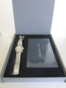 Dietrich OT-3 Steel Grey, with Grey Hands & Glass Front46mm Organic Time Gentleman's Wrist Watch with Leather Strap, in Packaging Case with Sealed Manual. RRP &pound;1500. New/Boxed.