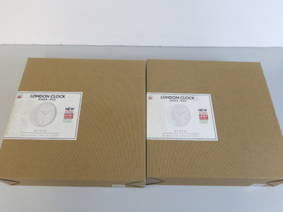 2 x London Clocks Wall Clocks. Boxed As New. Total RRP &pound;80.