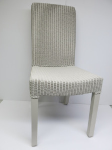 Neptune Montague Lloyd Loom Chair in Light Eggshell Painted Grey.