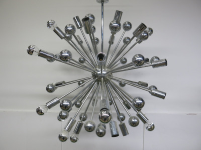 Chrome Sputnik 30 Bulb Chandelier.