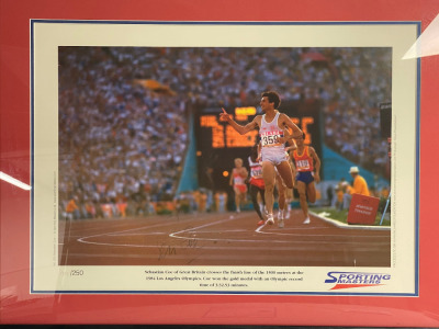 Sebastian Coe Signed Limited Edition Print 159/250, Framed & Glazed with Certificate of Authenticity Reference 1750. Size 66 x 51cmcm.