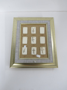 5 x Silver Chains with Cross Pendants in Assorted Styles on Display Frame (As Viewed).