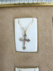 5 x Silver Chains with Cross Pendants in Assorted Styles on Display Frame (As Viewed). - 2