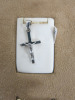 5 x Silver Chains with Cross Pendants in Assorted Styles on Display Frame (As Viewed). - 3