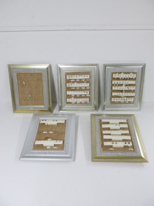 5 x Display Frames with a Quantity of 43 x Pairs of Assorted Silver Earrings (As Viewed).