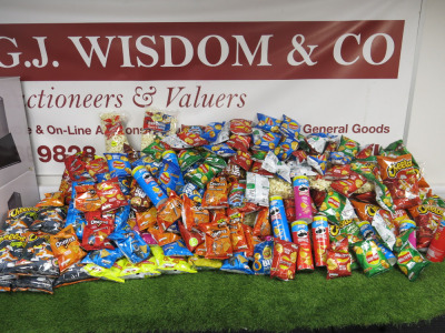 250 x Assorted Branded Packets of Crisps & Popcorn to Include: Pringles, Walkers, Doritos, Monster Munch, Lays, Kettle & Hula Hopps Etc.