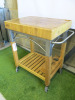Mej Fruttero Designer Butchers Block Trolley with Towel Rail & Bottle Holder. Size H85 x W70 x D50cm. - 3