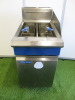 Blue Seal Twin Tank Twin Basket Free Standing Gas Deep Fat Fryer, Model GT46, S/N 1858803. Comes with 2 x Baskets.