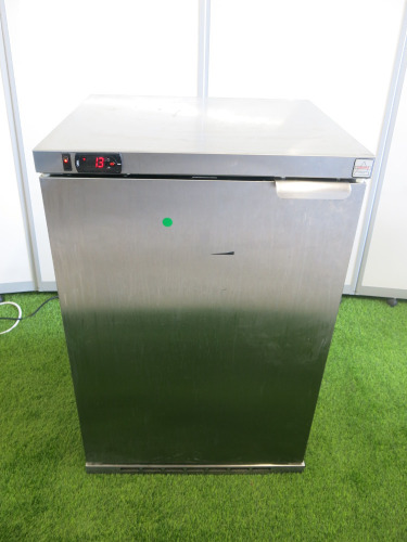 Osborne Single Door Stainless Steel Under Counter Drinks Cooler, Model 180E, S/N 214794/0623.