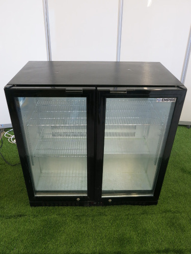 Empire 2 Glass Door Back Bar Cooler, Model CL-210H-EE.Size H90 x W90 x D50cm.