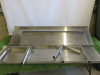 5 x Assorted Lengths of Stainless Steel Shelving to Include: 2 x Size W145 x D30/40cmwith Brackets & 3 x W105 x D30cm with 1 Bracket. NOTE: requires to sets of brackets.