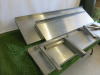5 x Assorted Lengths of Stainless Steel Shelving to Include: 2 x Size W145 x D30/40cmwith Brackets & 3 x W105 x D30cm with 1 Bracket. NOTE: requires to sets of brackets. - 2