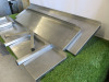 5 x Assorted Lengths of Stainless Steel Shelving to Include: 2 x Size W145 x D30/40cmwith Brackets & 3 x W105 x D30cm with 1 Bracket. NOTE: requires to sets of brackets. - 3