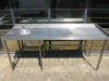 Stainless Steel Prep Table with Inset Bowl Sink, Single Lever Tap & Part Splash Back. Size H90 x W204 x D70cm. - 4