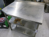 Stainless Steel Prep Table with 2 Shelves Under & Part Splash Back. Size H90 x W95 x D70cm. - 2