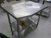 Stainless Steel Prep Table with 2 Shelves Under & Part Splash Back. Size H90 x W95 x D70cm. - 3