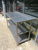 Stainless Steel Prep Table with 2 Shelves Under & Part Splash Back. Size H90 x W155 x D60cm. - 2