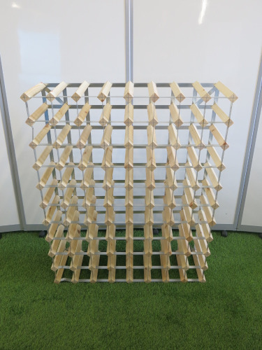 80 Bottle Wooden & Metal Wine Rack. Size H100 x W80 x D23cm.