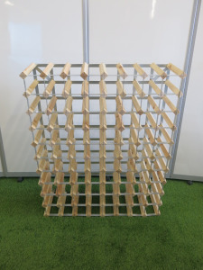 80 Bottle Wooden & Metal Wine Rack. Size H100 x W80 x D23cm.