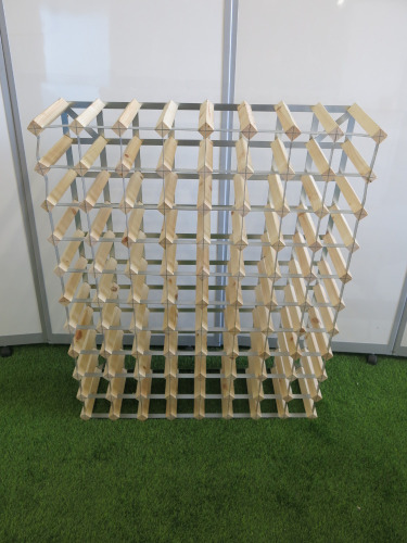 80 Bottle Wooden & Metal Wine Rack. Size H100 x W80 x D23cm.