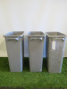 3 x Grey Slim 65L Recycling Bins.
