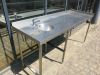 Stainless Steel Prep Table with Inset Bowl Sink, Single Lever Tap & Part Splash Back. Size H90 x W204 x D70cm. - 2