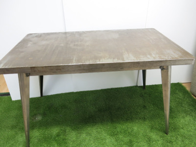 Distressed Effect Metal Table. Size H73 x W120 x D70cm.