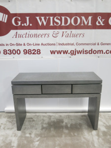 Nico Villeneuve London Sideboard with 3 Drawers in Textured Aluminium Finish. Size H96 x W1440 x D48cm.