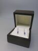 Pair of 18ct White Gold Earrings with Tanzanite & Diamond Spears in Box. RRP &pound;1350.