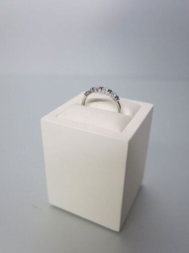 9ct White Gold Ring with 5 Sapphires & 4 Diamonds. Size M. RRP &pound;850.