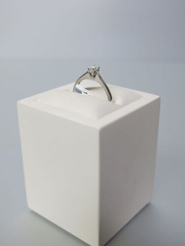 Platinum Baguette 0.18ct Diamond Solitaire Ring. Size L-M. RRP 895.