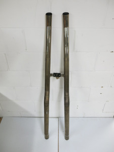 Pair of Stainless Steel Tail Exhaust Pipes for Jaguar E-Type.