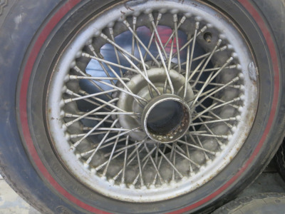 3 x 15" Wire Wheels with Assorted Tyres (As Viewed/Pictured).