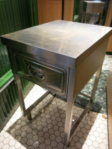 Priolinox Milano Italia Stainless Steel Coffee Knock Box Station. Size H83 x W47 x D60cm.