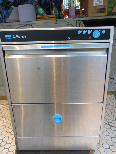 Meiko Undercounter Dishwasher, Model Upster U 500G M2, S/N 10582862, YOM 2023, 3 Phase. Comes with 2 x Trays. Size H81 x W60 x D60cm.