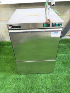 Ali Stainless Steel Glass Washer, Model D Wash 40, S/N DWL1017473. Size H70 x W45 x D55cm. Comes with 1 x Tray.