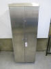 Stainless Steel 2 Door Cupboard with 3 Height Adjustable Shelves. Size H178 x W67 x D40cm.