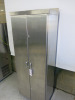 Stainless Steel 2 Door Cupboard with 3 Height Adjustable Shelves. Size H178 x W67 x D40cm. - 2