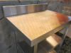 Stainless Steel Prep Table with Part Splash Back & 2 Shelves Under. Size H90 x W79 x D47. - 4